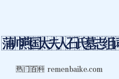 蒲帅燕国太夫人石氏墓志组词是什么意思的图片